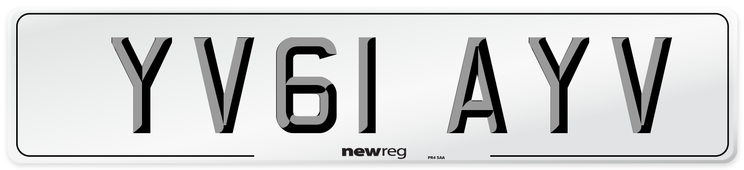 YV61 AYV Number Plate from New Reg